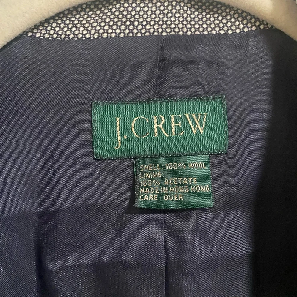 J. Crew 100% Wool Black and Grey Dot Blazer Size 6